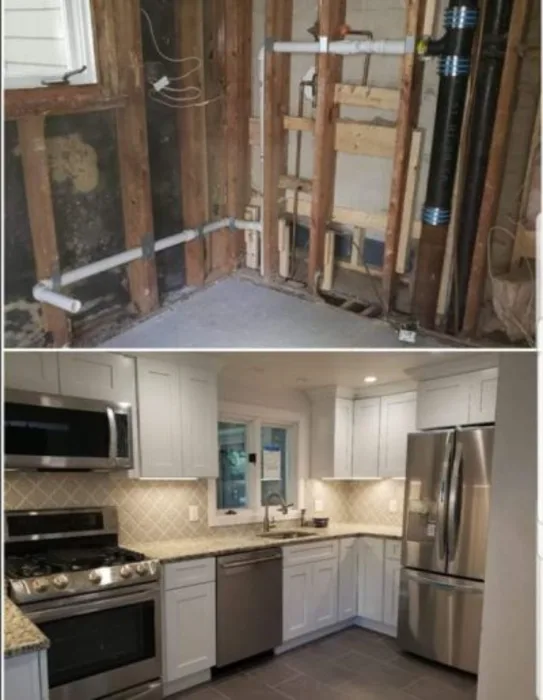Kitchen sink and appliance plumbing installation