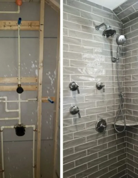 Shower valve and fixture installation